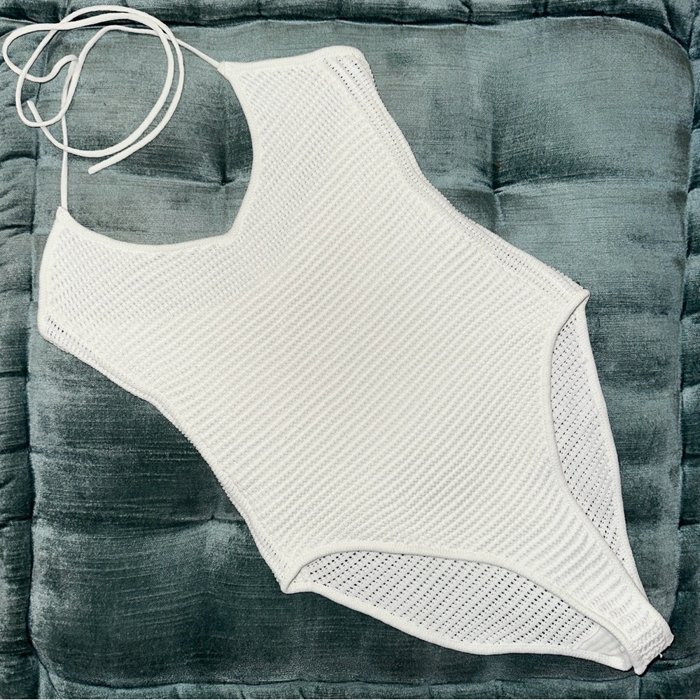 Frame Knit Halter Bodysuit